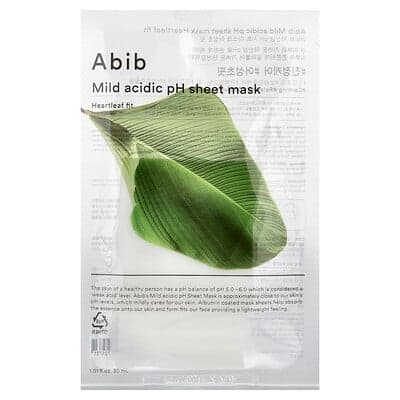 Abib, Mild Acidic pH Beauty Sheet Mask, Heartleaf Fit, 1 Mask, 1.01 fl oz (30 ml)
