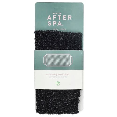 AfterSpa, Exfoliating Wash Cloth, Black, 1 Wash Cloth