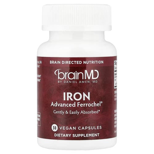 BrainMD, Iron, 30 Vegan Capsules (25 mg per Capsule)
