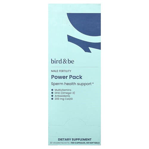Bird and Be, Male Fertility Power Pack, 30 Vegan Packets
