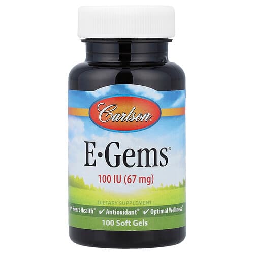 Carlson, E-Gems®, 67 mg (100 IU), 100 Soft Gels