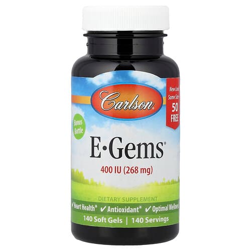 Carlson, E-Gems®, 268 mg (400 IU), 140 Soft Gels