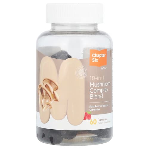 Zahler, Chapter Six, 10-in-1 Mushroom Complex Blend Gummies, Raspberry, 60 Gummies
