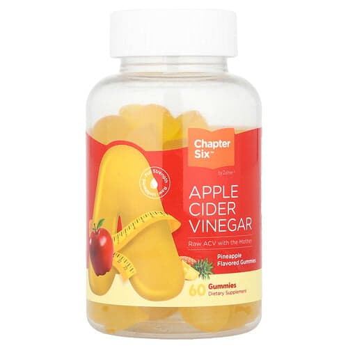 Zahler, Chapter Six, Apple Cider Vinegar Gummies, Pineapple, 60 Gummies (250 mg per Gummy)