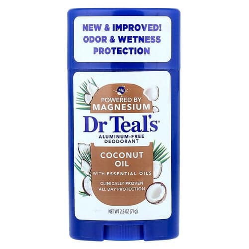 Dr. Teal's, Aluminum-Free Deodorant, Coconut Oil, 2.5 oz (71 g)