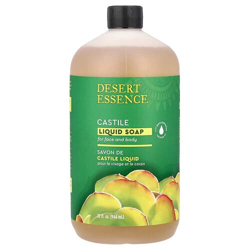 Desert Essence, Castile Liquid Soap, For Face and Body, 32 fl oz (946 ml)