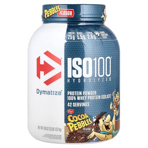 Dymatize, ISO100® Hydrolyzed, 100% Whey Protein Isolate, Cocoa Pebbles, 3 lbs (1.37 kg)
