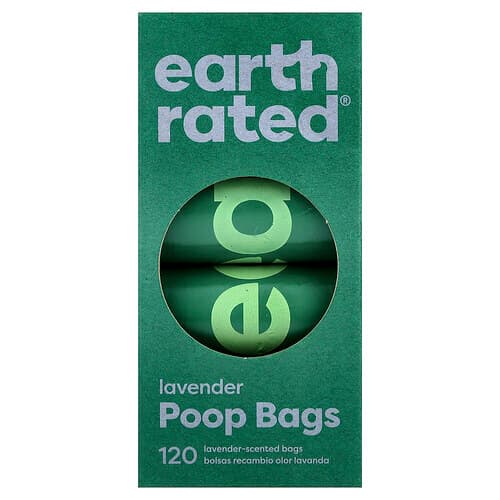 Earth Rated, Poop Bags, Lavender, 8 Rolls