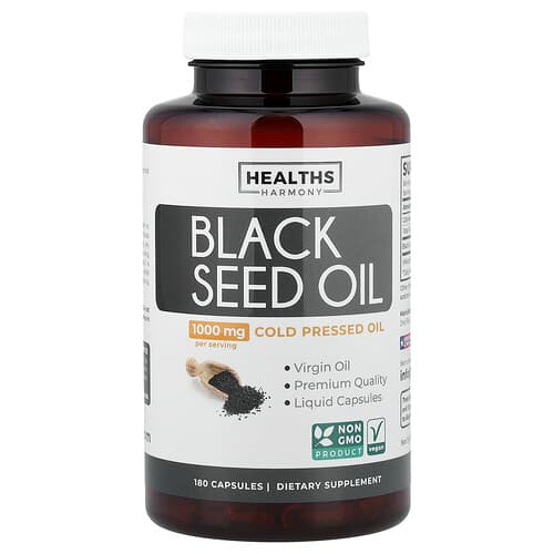 Healths Harmony, Black Seed Oil, 180 Capsules (500 mg per Capsule)