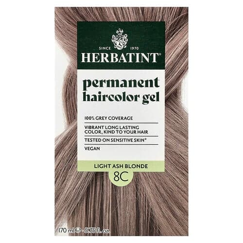 Herbatint, Permanent Haircolor Gel, 8C Light Ash Blonde, 5.75 fl oz (170 ml)