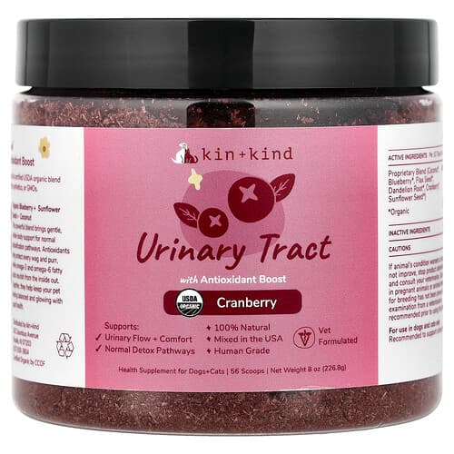 Kin+Kind, Urinary Tract with Antioxidant Boost, For Dogs and Cats, Cranberry, 8 oz (226.8 g)