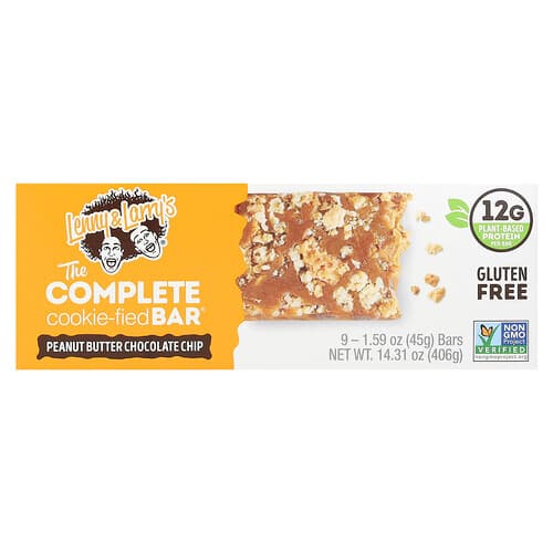Lenny & Larry's, The Complete Cookie-Fied Bar®, Peanut Butter Chocolate Chip, 9 Bars, 1.59 oz (45 g) Each