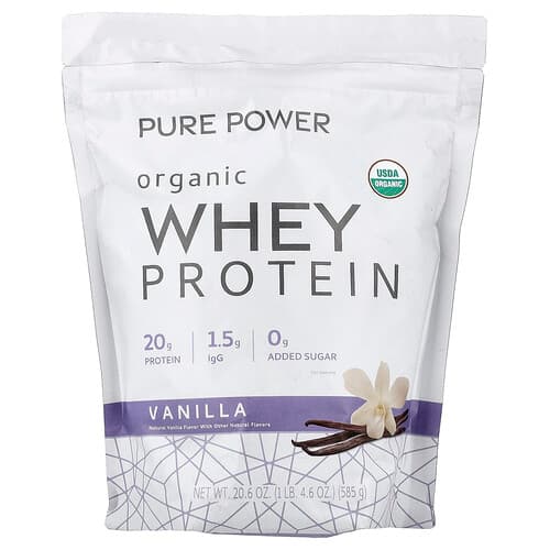 Dr. Mercola, Pure Power, Organic Whey Protein, Vanilla, 1 lb 4.6 oz (585 g)