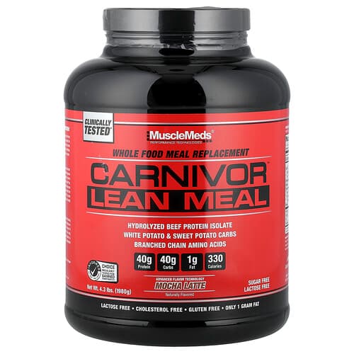 MuscleMeds, Carnivor™ Lean Meal, Mocha Latte, 4.3 lbs (1,980 g)