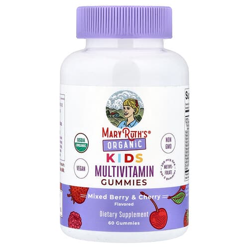 MaryRuth's, Organic Kids Multivitamin Gummies, Mixed Berry & Cherry, 60 Gummies