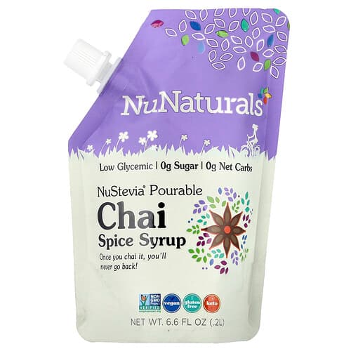 NuNaturals, NuStevia® Pourable Chai Spice Syrup, 6.6 fl oz, (0.2 l)