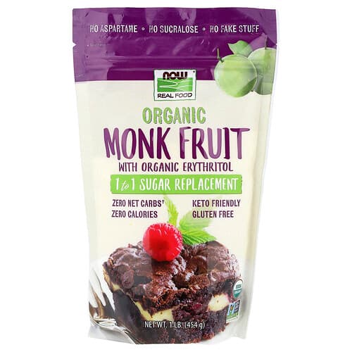 NOW Foods, Organic Monk Fruit With Organic Erythritol , 1 lb (454 g)