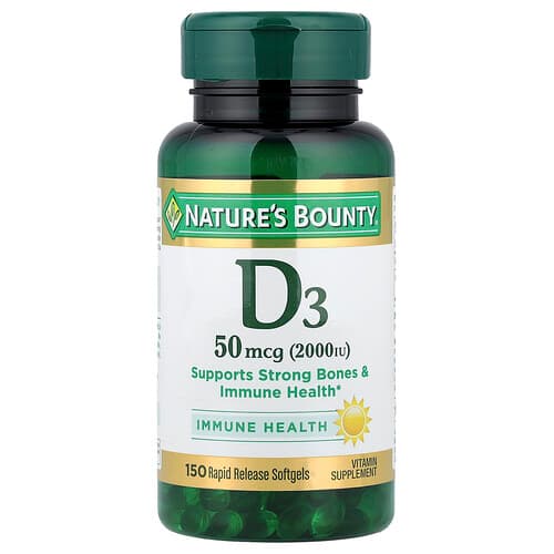 Nature's Bounty, D3 , 50 mcg (2,000 IU), 150 Rapid Release Softgels
