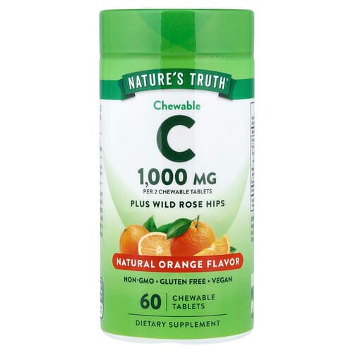 Nature's Truth, Chewable C Plus Wild Rose Hips, Natural Orange, 60 Chewable Tablets