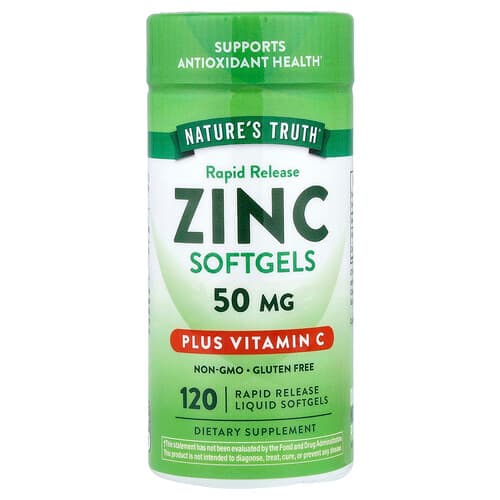 Nature's Truth, Zinc plus Vitamin C, 120 Rapid Release Liquid Softgels