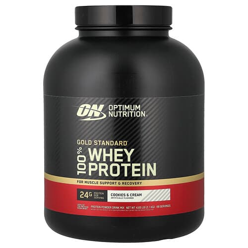 Optimum Nutrition, Gold Standard® 100% Whey Protein, Cookies & Cream, 4.65 lb (2.1 kg)