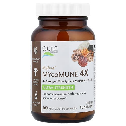 Pure Essence, MyPure™ MYcoMune 4X, 60 Vegi-Caps