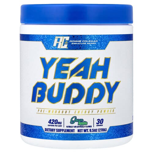 Ronnie Coleman, Signature Series, Yeah Buddy®, Pre-Workout Energy Powder, Green Apple, 9.5 oz (270 g)