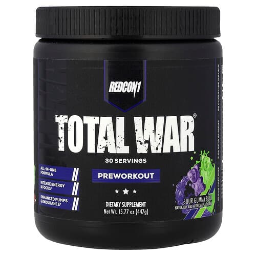 Redcon1, Total War®, Pre-Workout, Sour Gummy Bear, 15.77 oz (447 g)