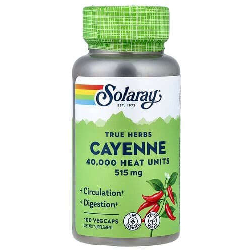 Solaray, True Herbs, Cayenne, 515 mg, 100 VegCaps