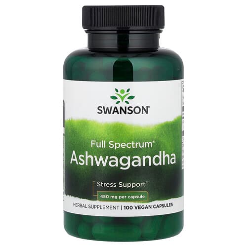 Swanson Vitamins, Full Spectrum® Ashwagandha, 450 mg, 100 Vegan Capsules