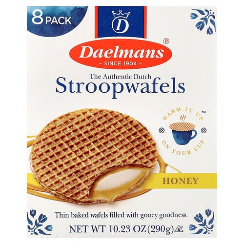 Daelmans, Stroopwafels, Honey, 8 Waffles, 10.23 oz (290 g)
