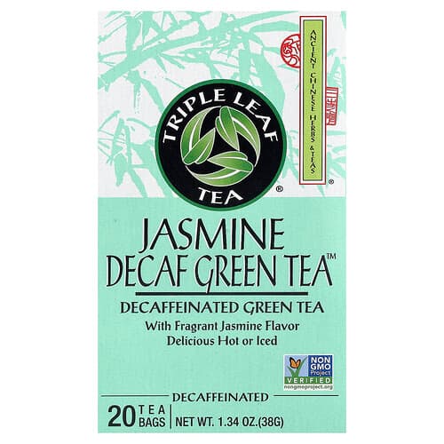 Triple Leaf Tea, Jasmine Decaf Green Tea™, Decaffeinated, 20 Tea Bags, 1.34 oz (38 g)