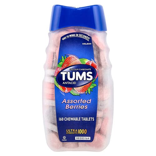 Tums, Ultra Strength Antacid, Assorted Berries, 1,000 mg, 160 Chewable Tablets