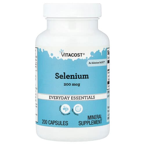 Vitacost, Selenium, 200 mcg, 200 Capsules