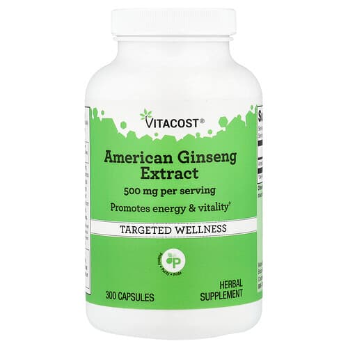 Vitacost, American Ginseng Extract, 300 Capsules (250 mg per Capsule)
