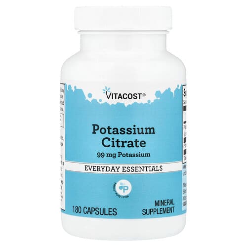 Vitacost, Everyday Essentials, Potassium Citrate, 99 mg, 180 Capsules