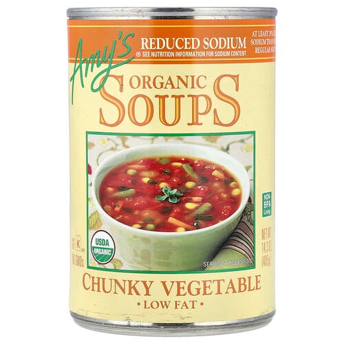 Amy's, Organic Soups, Chunky Vegetable, Low Fat, Reduced Sodium, 14.3 oz (405 g)