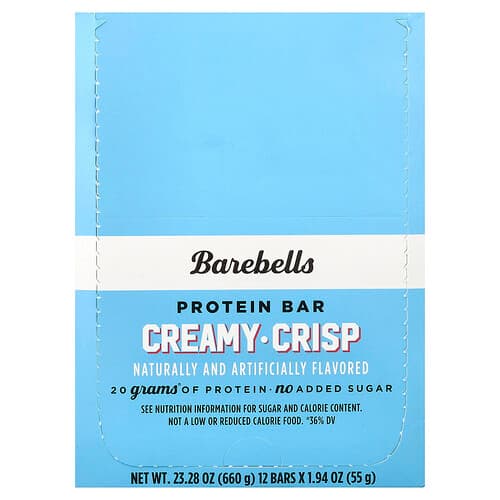 Barebells, Protein Bar, Creamy Crisp, 12 Bars, 1.94 oz (55 g) Each