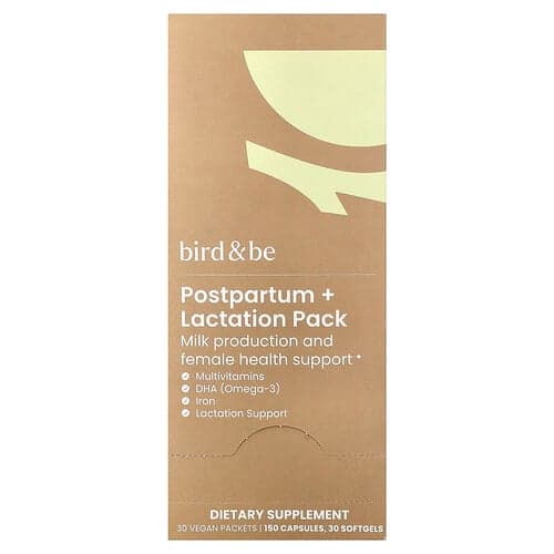 Bird and Be, Postpartum + Lactation Pack, 30 Vegan Packets