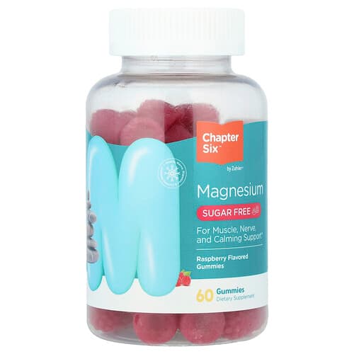 Zahler, Chapter Six, Magnesium Gummies, Sugar Free, Raspberry, 60 Gummies (100 mg per Gummy)
