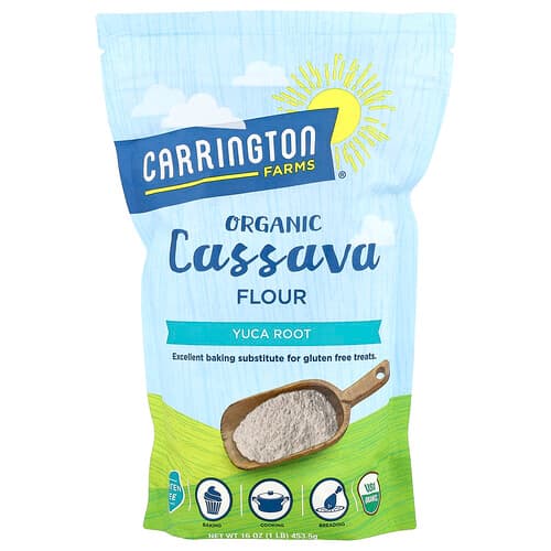 Carrington Farms, Organic Cassava Flour, Yuca Root, 16 oz (453.5 g)