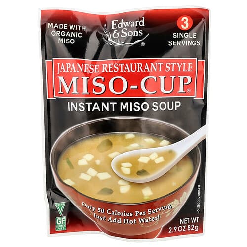 Edward & Sons, Miso-Cup®, Japanese Restaurant Style, 3 Single Servings, 2.9 oz (82 g)