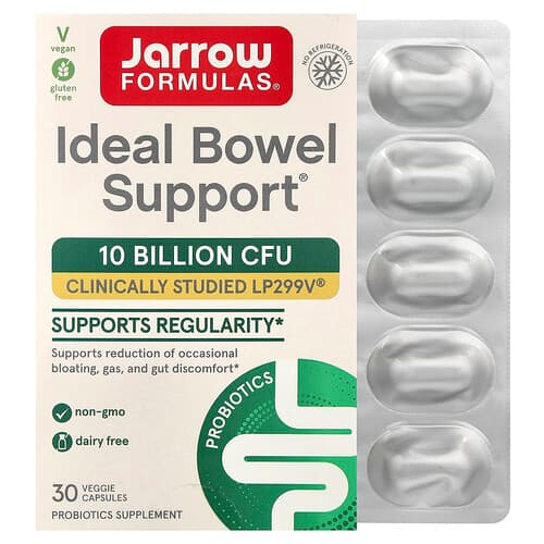 Jarrow Formulas, Ideal Bowel Support®, 10 Billion CFU, 30 Veggie Capsules