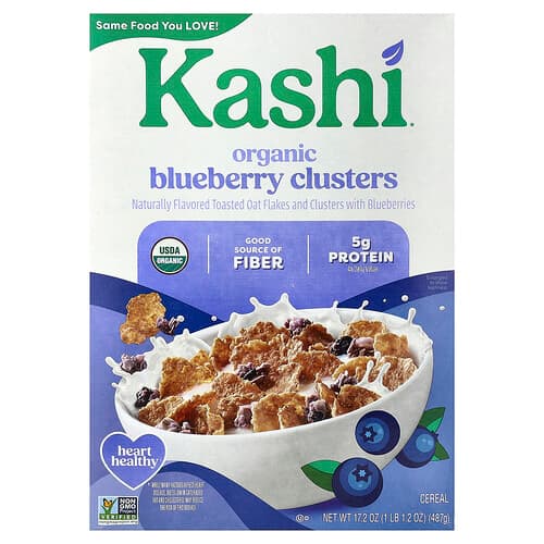 Kashi, Organic Cereal, Blueberry Clusters, 17.2 oz (487 g)