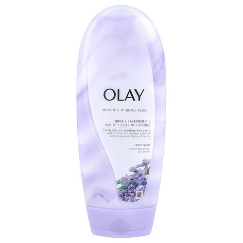 Olay, Moisture Ribbons Plus, Body Wash, Shea + Lavender Oil, 18 fl oz (532 ml)
