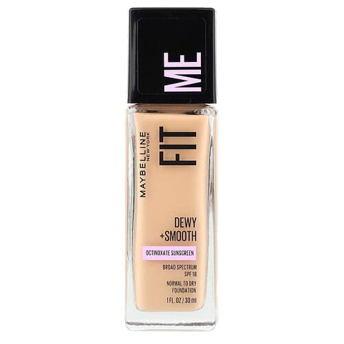 Maybelline, Fit Me, Dewy + Smooth Foundation, SPF 18, 120 Classic Ivory, 1 fl oz (30 ml)