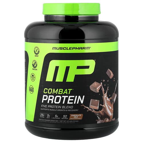 MusclePharm, Combat® Protein Powder, Chocolate Milk, 4.2 lbs (1.9 kg)