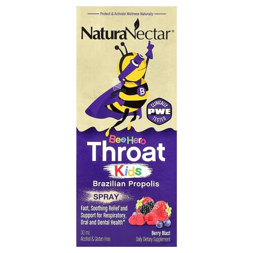NaturaNectar, Bee Hero Throat Kids, Brazilian Propolis Spray, Berry Blast, 30 ml