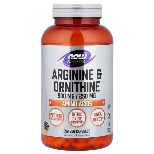 NOW Foods, Sports, Arginine & Ornithine, 250 Veg Capsules