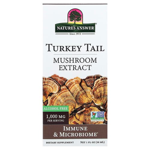 Nature's Answer, Turkey Tail, Mushroom Extract, Alcohol Free, 1 fl oz (30 ml)